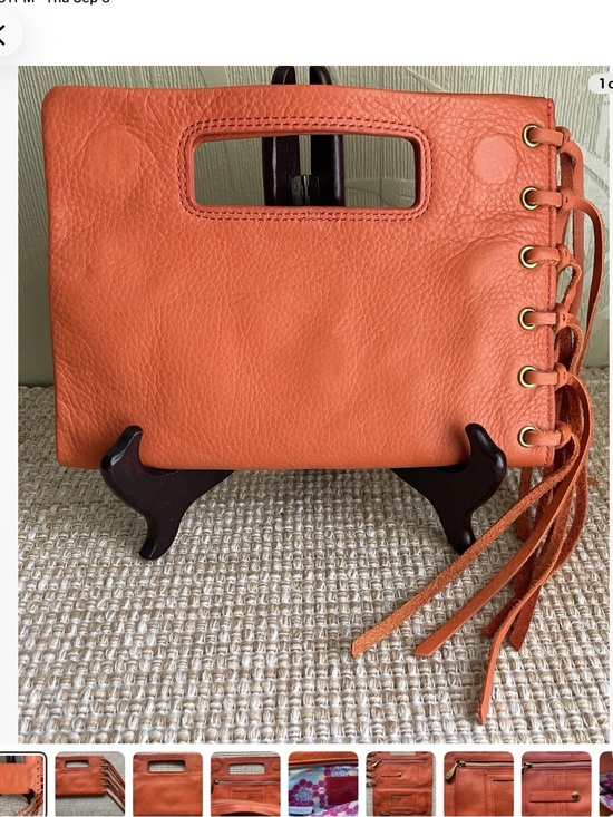 HOBO Handbags - HOBO Sunny Orange Leather Fringe Clutch